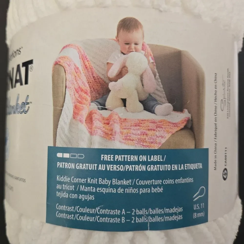 Bernat Blanket Yarn Lot Of 2 - White, Countryside 10.5 Oz Ea